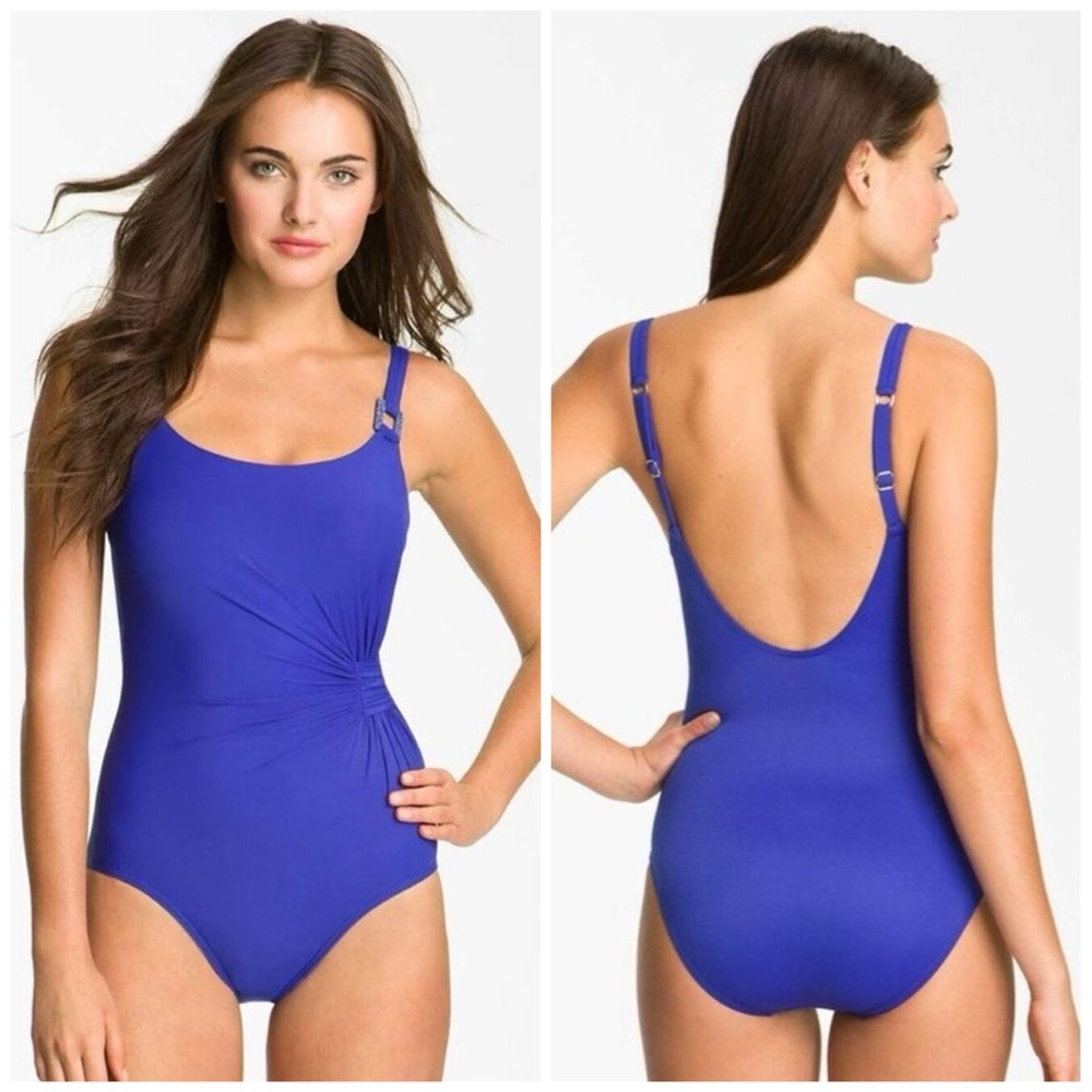 Miraclesuit Lisa Jane Electric Blue One Piece Swimsuit Size 10